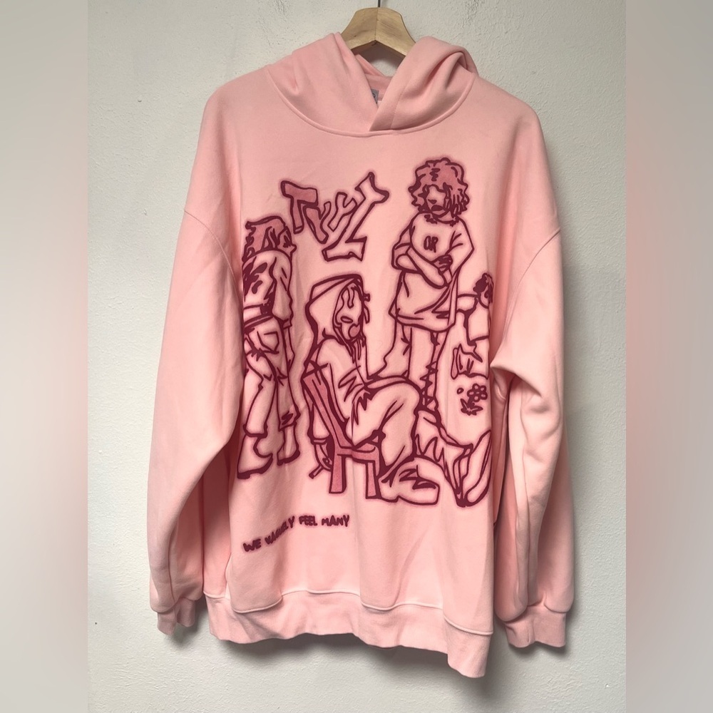 Aelfric Eden Cartoon Line Character Graphic Oversized Hoodie 
Size XL NWOT